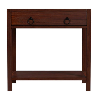 Lark 30 in W Rectangular Wood 1Drawer Nightstand, Medium Brown