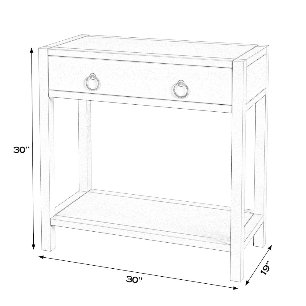 Lark 30 in W Rectangular Wood 1Drawer Nightstand, Medium Brown