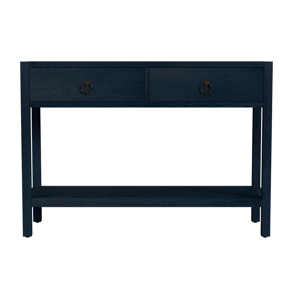 Lark 44"  Wood Console Table, Navy Blue