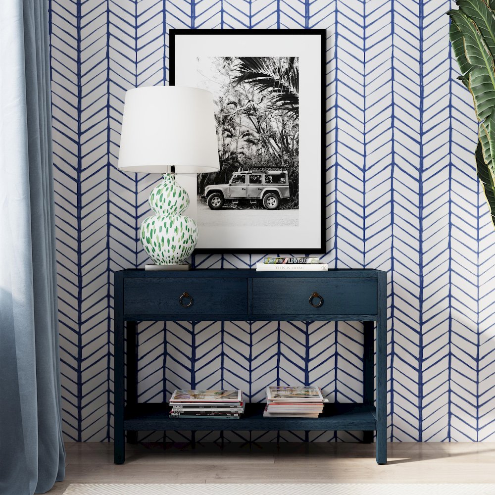 Lark 44"  Wood Console Table, Navy Blue