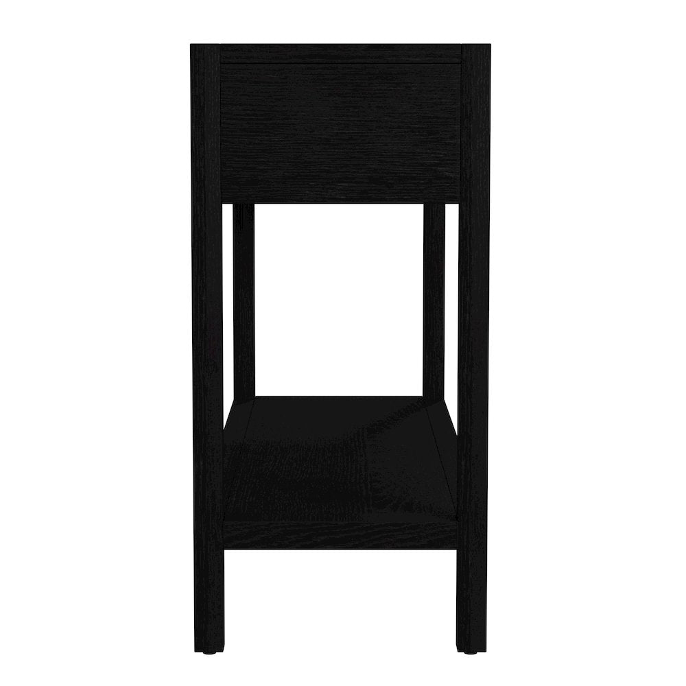 Lark 44 in. W  Rectangular Wood 2 Drawer Console Table, Black