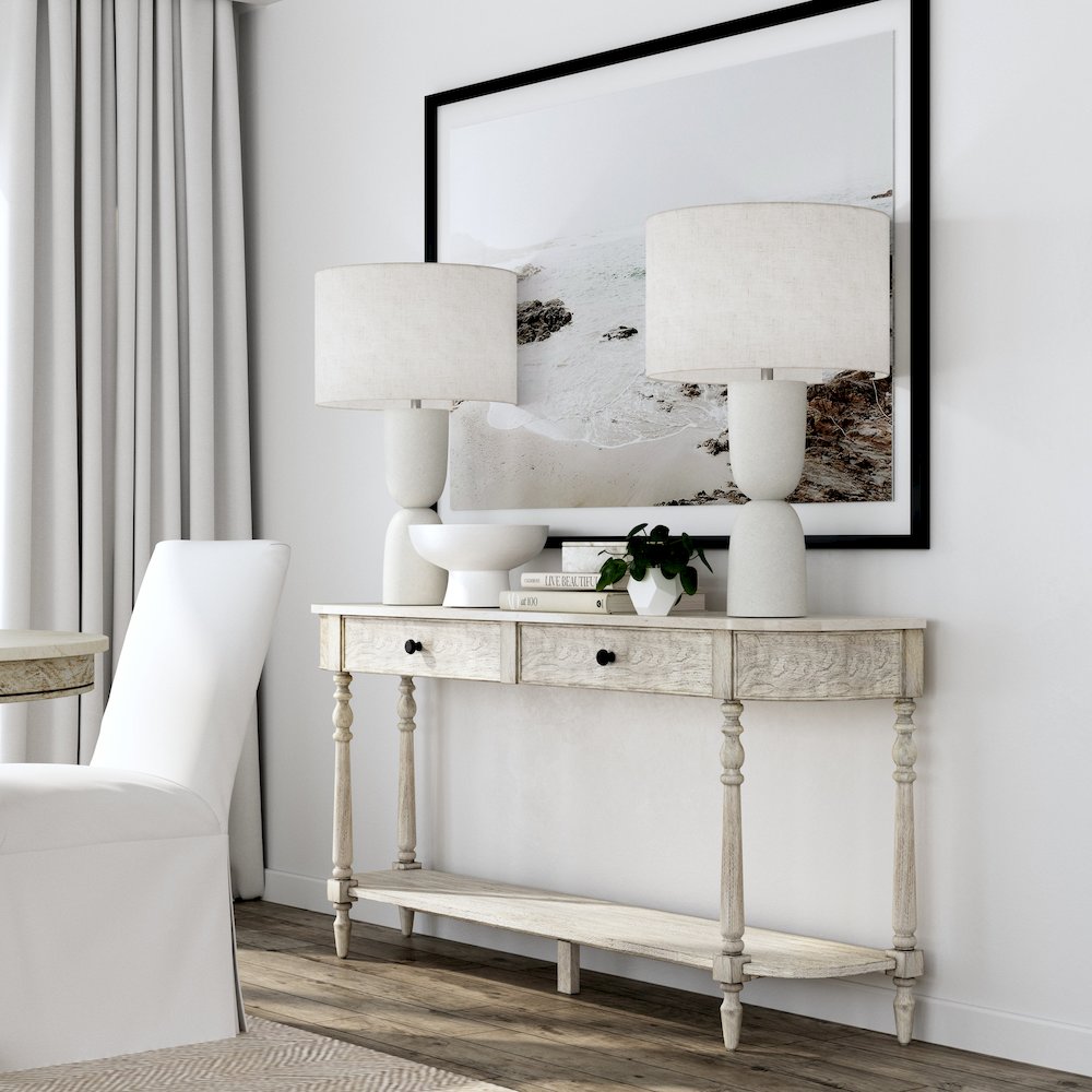 Danielle 65" 2 Drawer Console Table, Gray