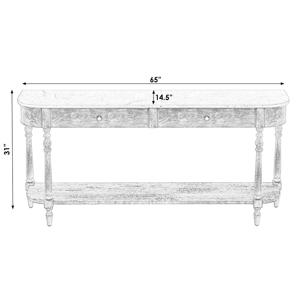 Danielle 65" 2 Drawer Console Table, Gray