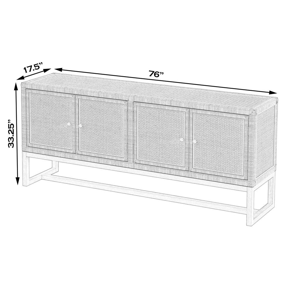 Captiva Rattan 4 Door 76" Sideboard, Natural