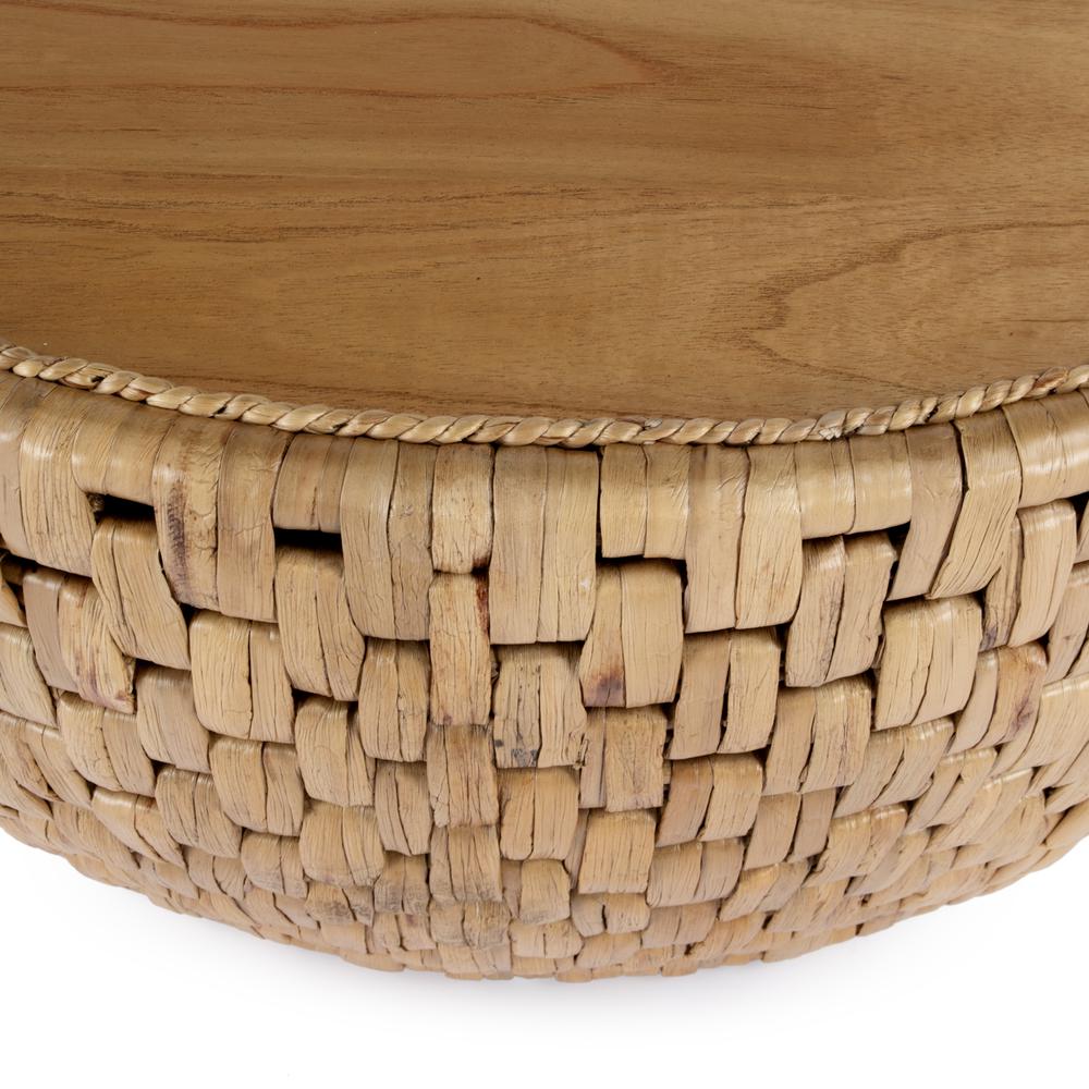 Captiva Round Rattan Drum Coffee Table, Natural