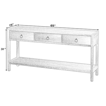 Lark 3 Drawer 65" Console Table, Navy Blue