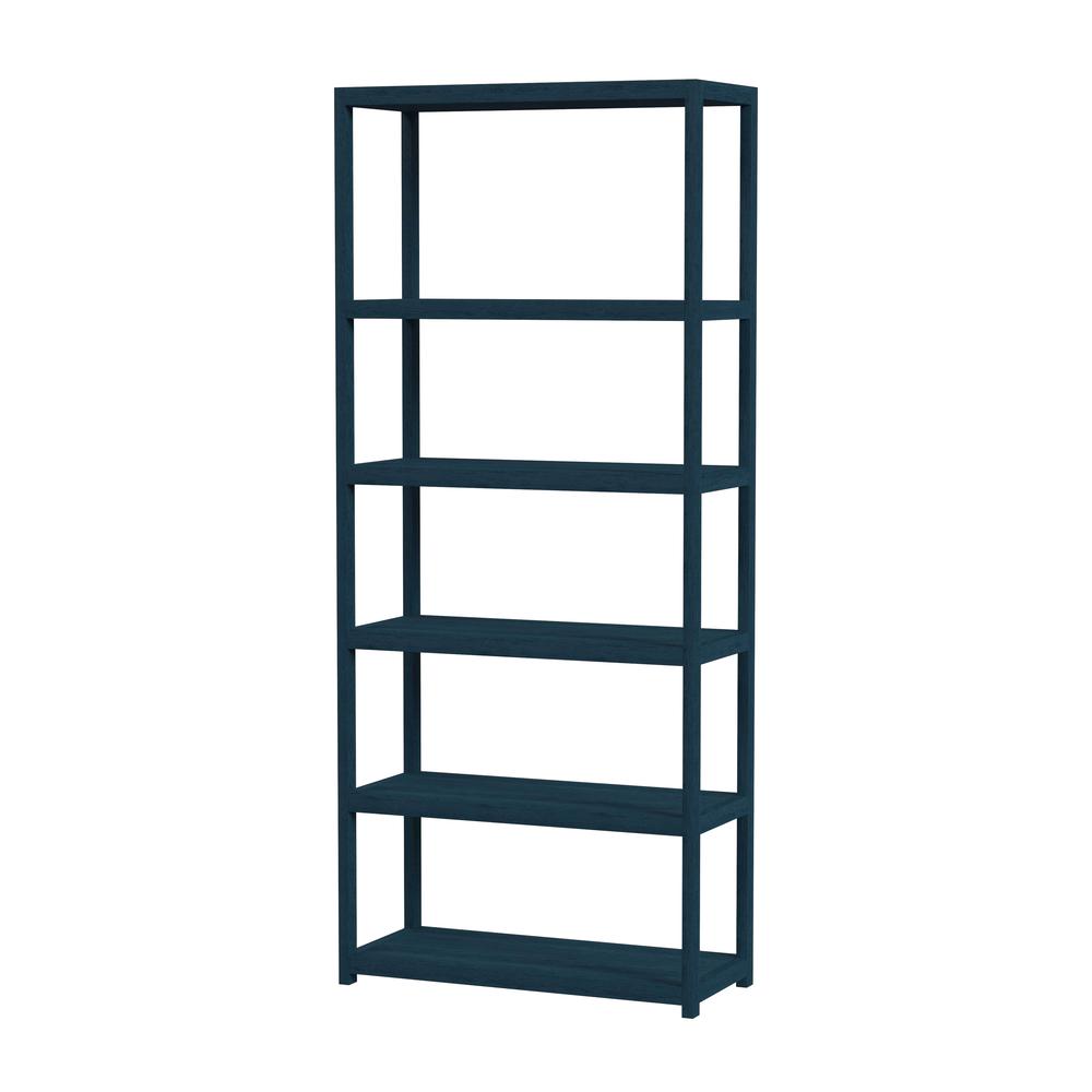 Lark 5 Tier 30Wx75H Etagere Bookcase, Navy Blue