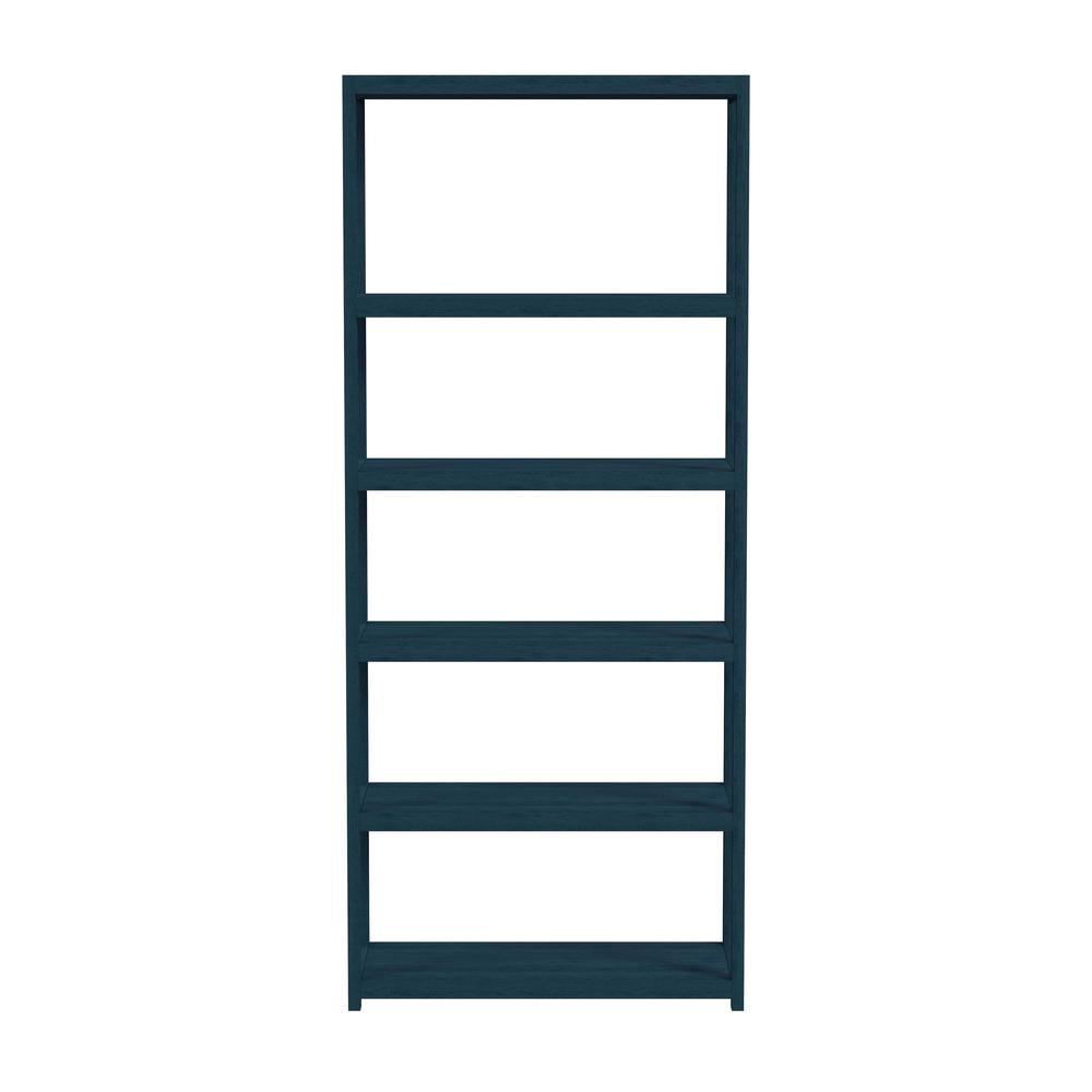 Lark 5 Tier 30Wx75H Etagere Bookcase, Navy Blue