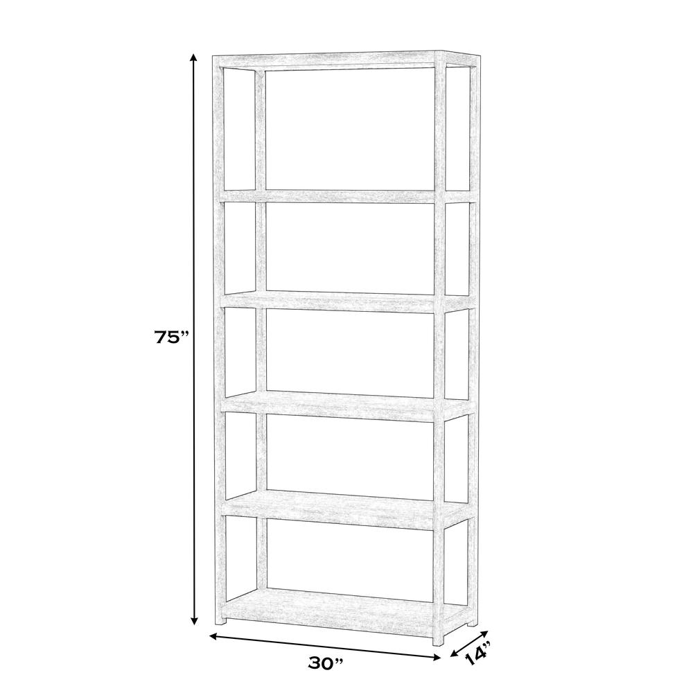 Lark 5 Tier 30Wx75H Etagere Bookcase, Navy Blue
