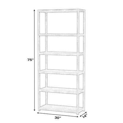 Lark 5 Tier 30Wx75H Etagere Bookcase, Navy Blue