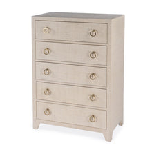 Bar Harbor 5 Drawer Raffia Dresser, Natural