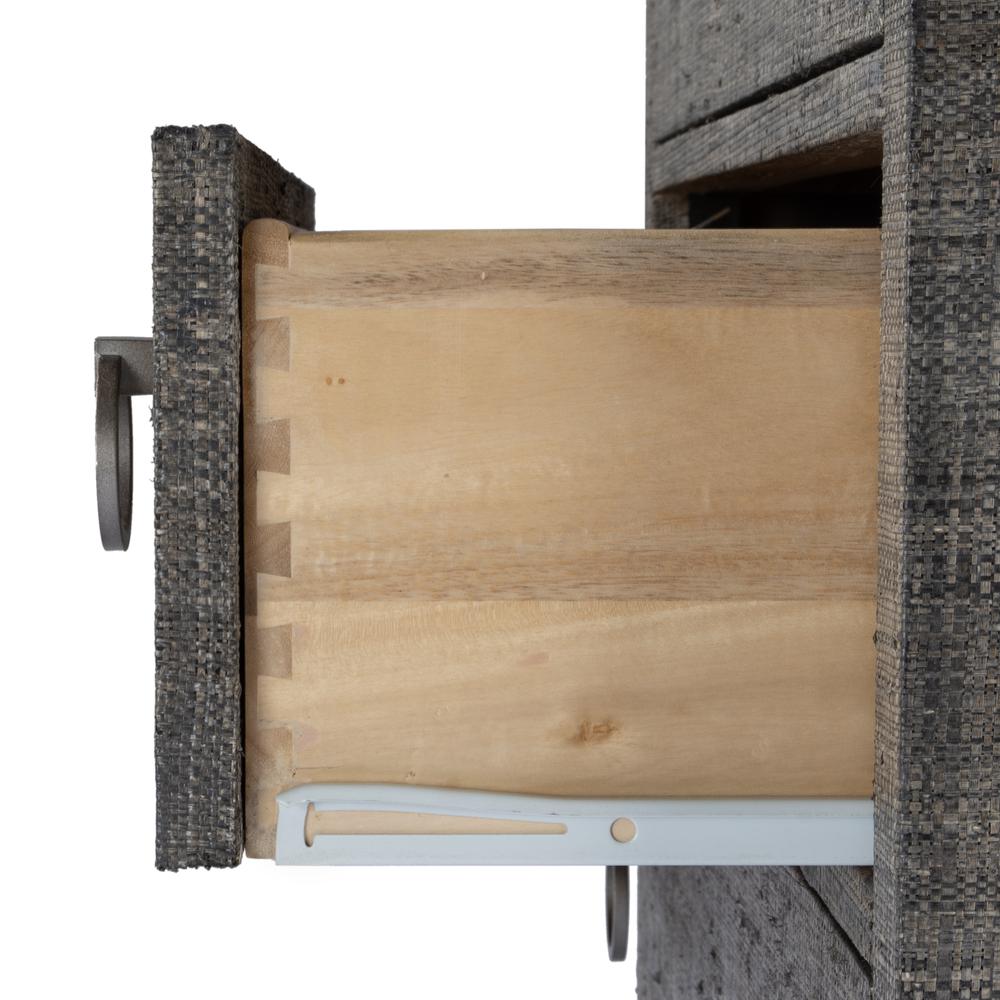 Bar Harbor 5 Drawer Raffia Dresser, Gray