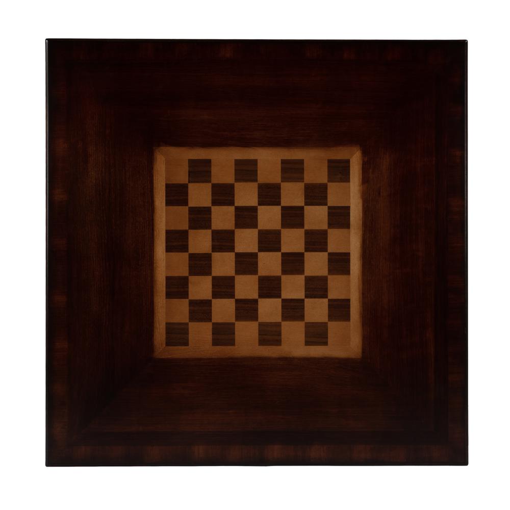 Daltrey 36" Square Game Table, Dark Brown