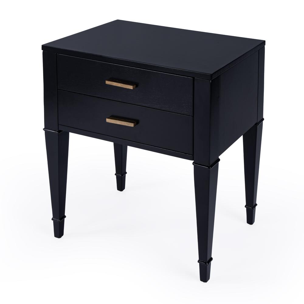 Kai 2 Drawer End Table, Black