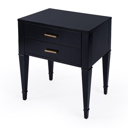 Kai 2 Drawer End Table, Black