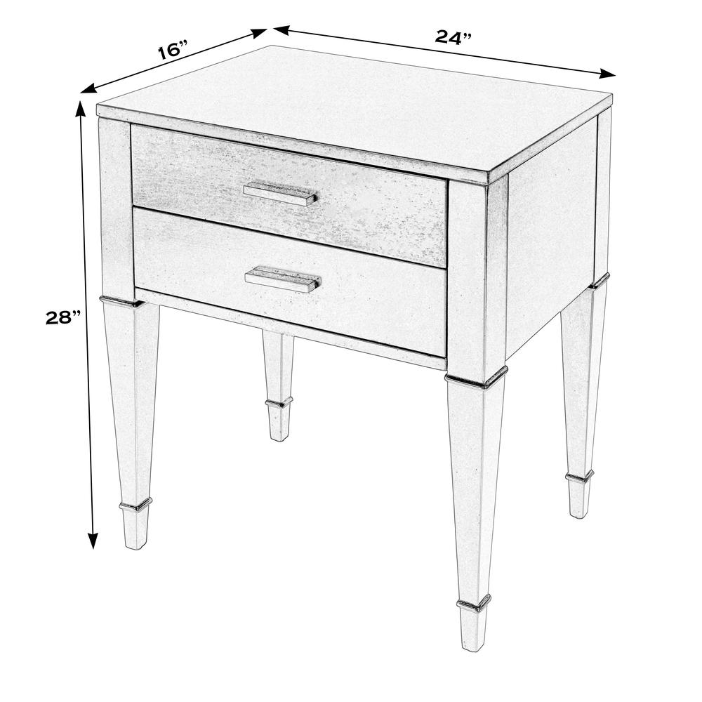 Kai 2 Drawer End Table, Black