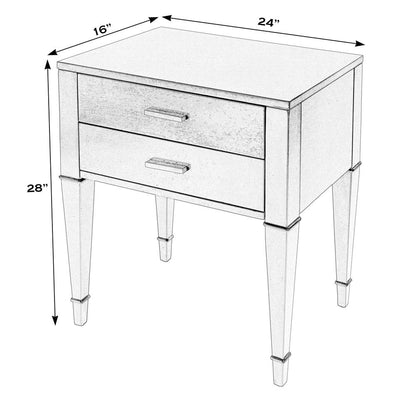Kai 2 Drawer End Table, Black