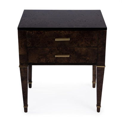 Kai 2 Drawer End Table, Dark Brown