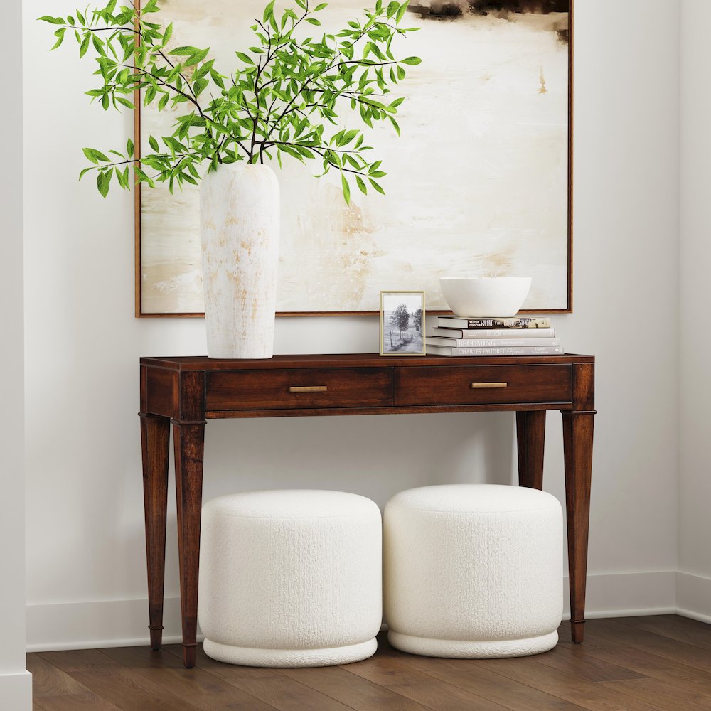 Kai 2 Drawer 45" Wood Console Table, Medium Brown