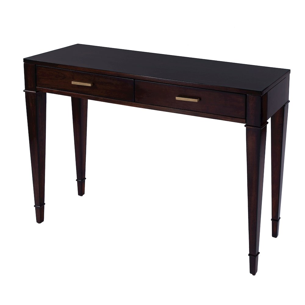 Kai 2 Drawer 45" Wood Console Table, Dark Brown