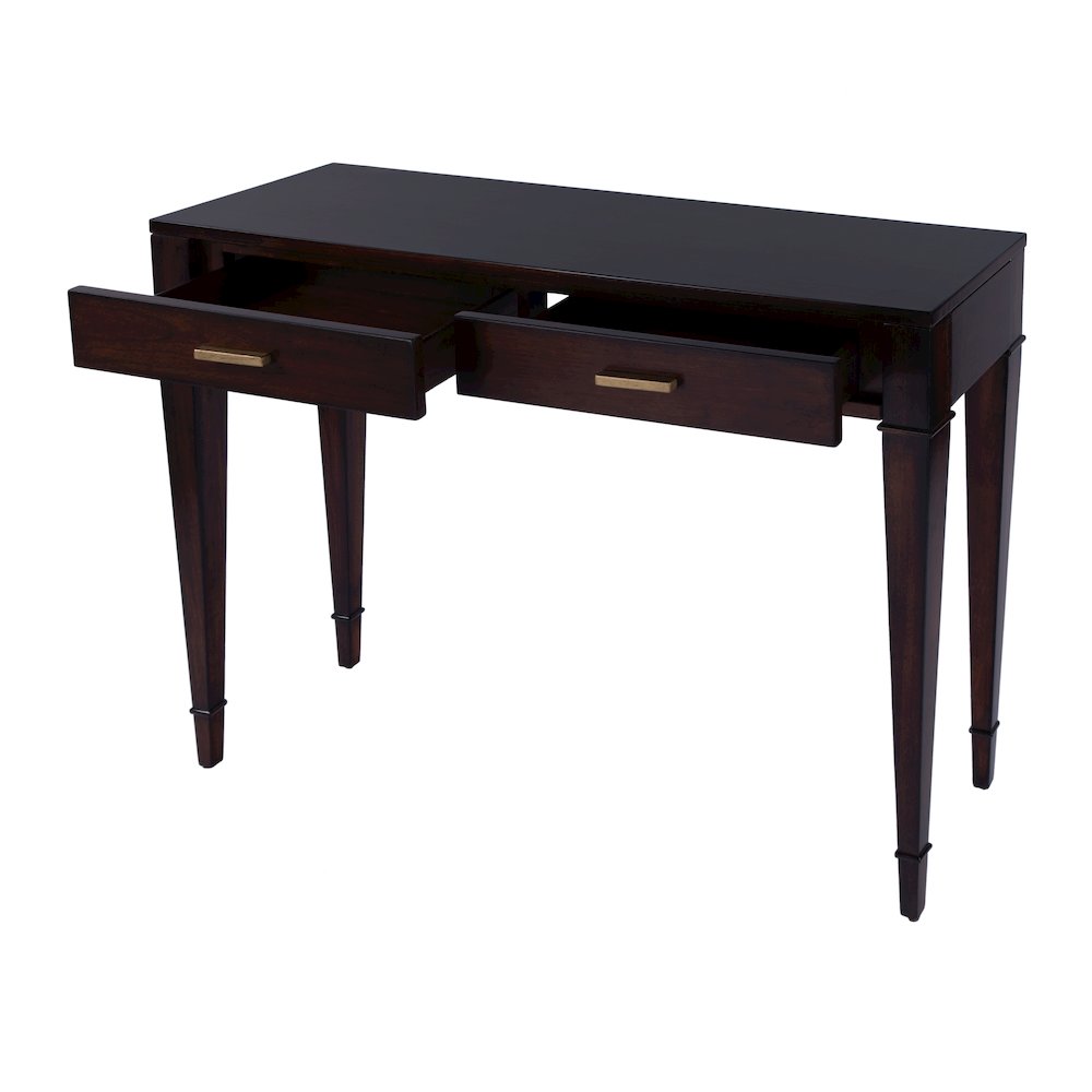 Kai 2 Drawer 45" Wood Console Table, Dark Brown