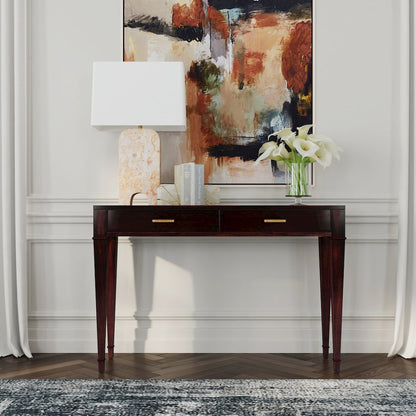 Kai 2 Drawer 45" Wood Console Table, Dark Brown