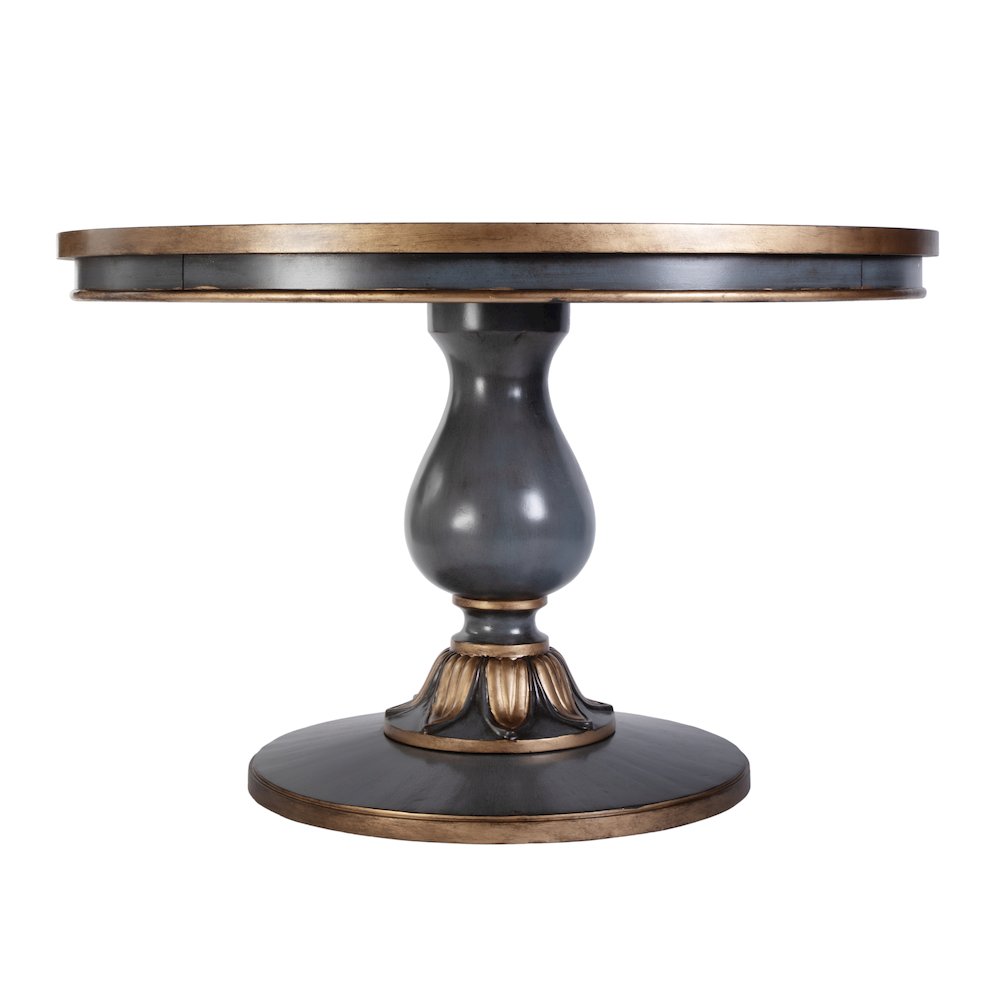 Evie 48 in. W Round Wood Single Pedestal Dining Table, Pastel Blue