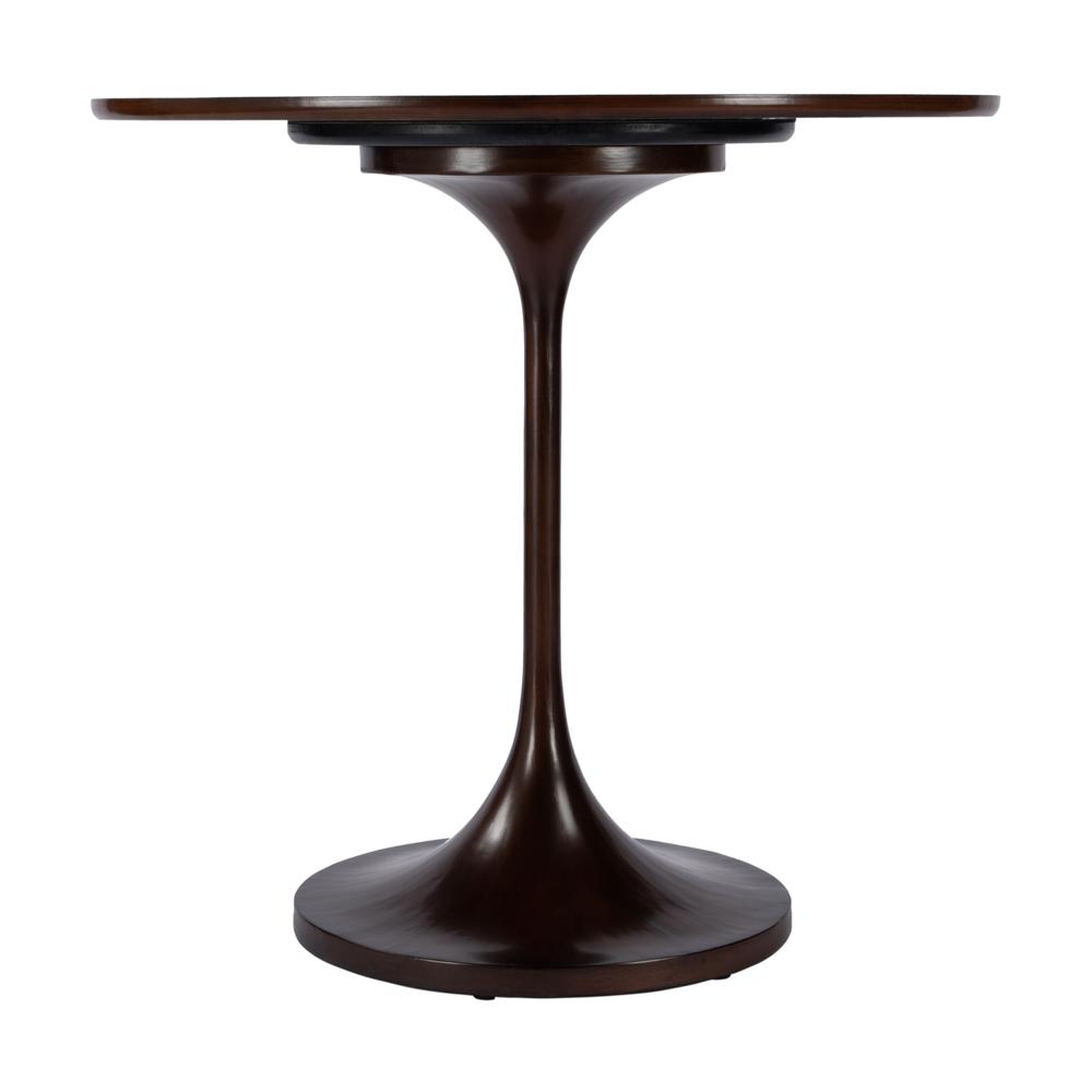 Francis 30" Round Pedestal Game Table, Dark Brown