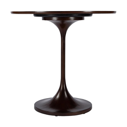 Francis 30" Round Pedestal Game Table, Dark Brown