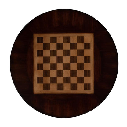 Francis 30" Round Pedestal Game Table, Dark Brown
