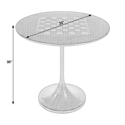 Francis 30" Round Pedestal Game Table, Dark Brown