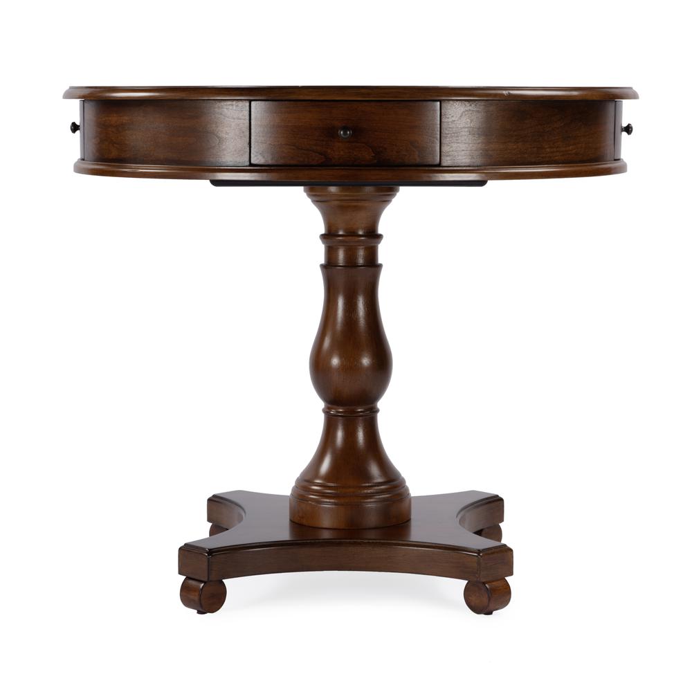 Fredrik 34"D Round Game Table, Medium Brown