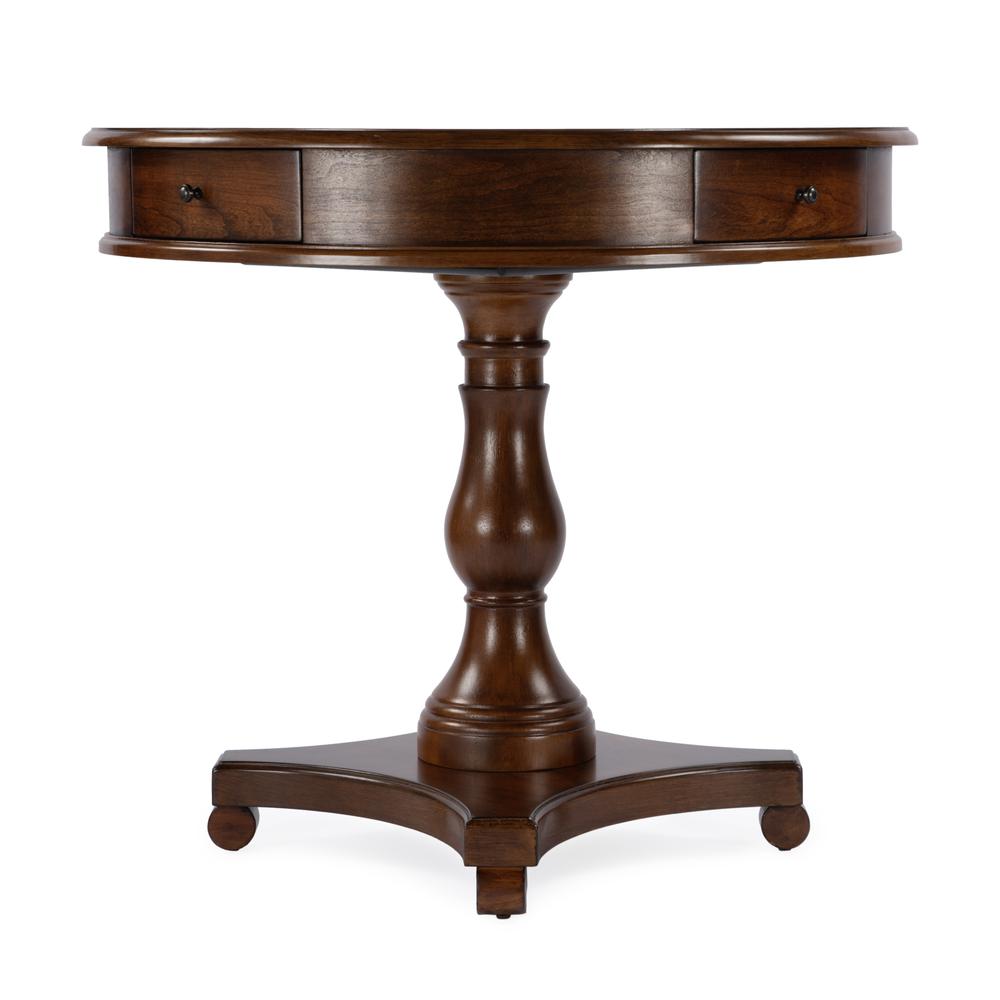 Fredrik 34"D Round Game Table, Medium Brown