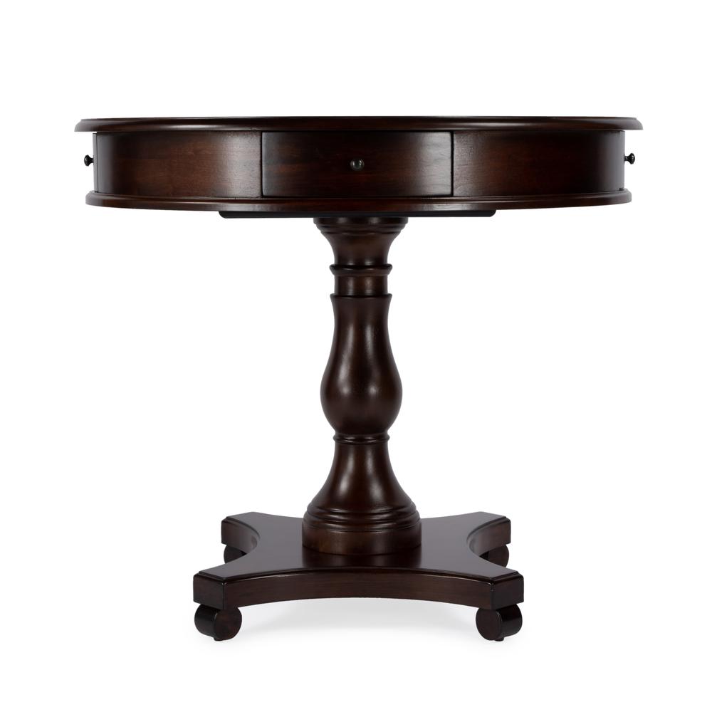 Fredrik 34"D Round Game Table, Dark Brown