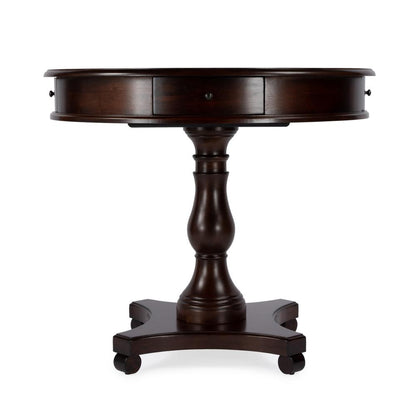 Fredrik 34"D Round Game Table, Dark Brown