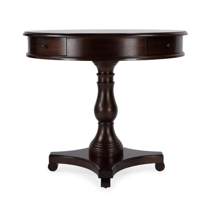 Fredrik 34"D Round Game Table, Dark Brown