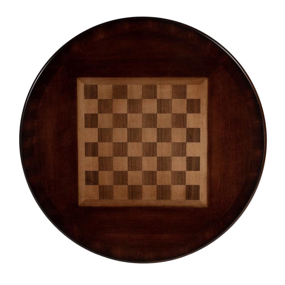 Fredrik 34"D Round Game Table, Dark Brown