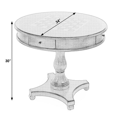 Fredrik 34"D Round Game Table, Dark Brown