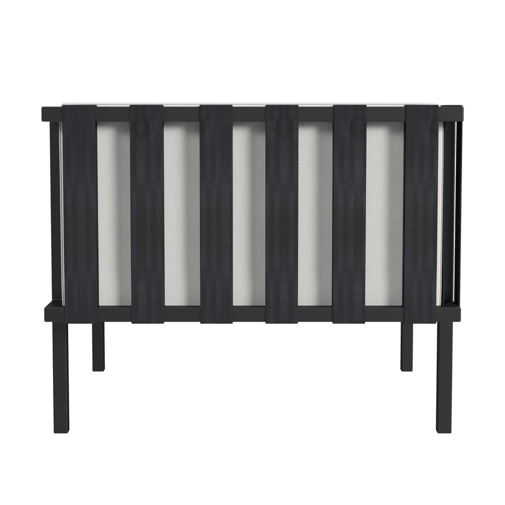 Norway Outdoor Club Chair with Cushion, Black and White