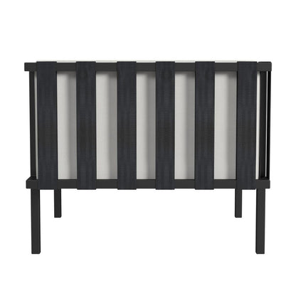 Norway Outdoor Club Chair with Cushion, Black and White