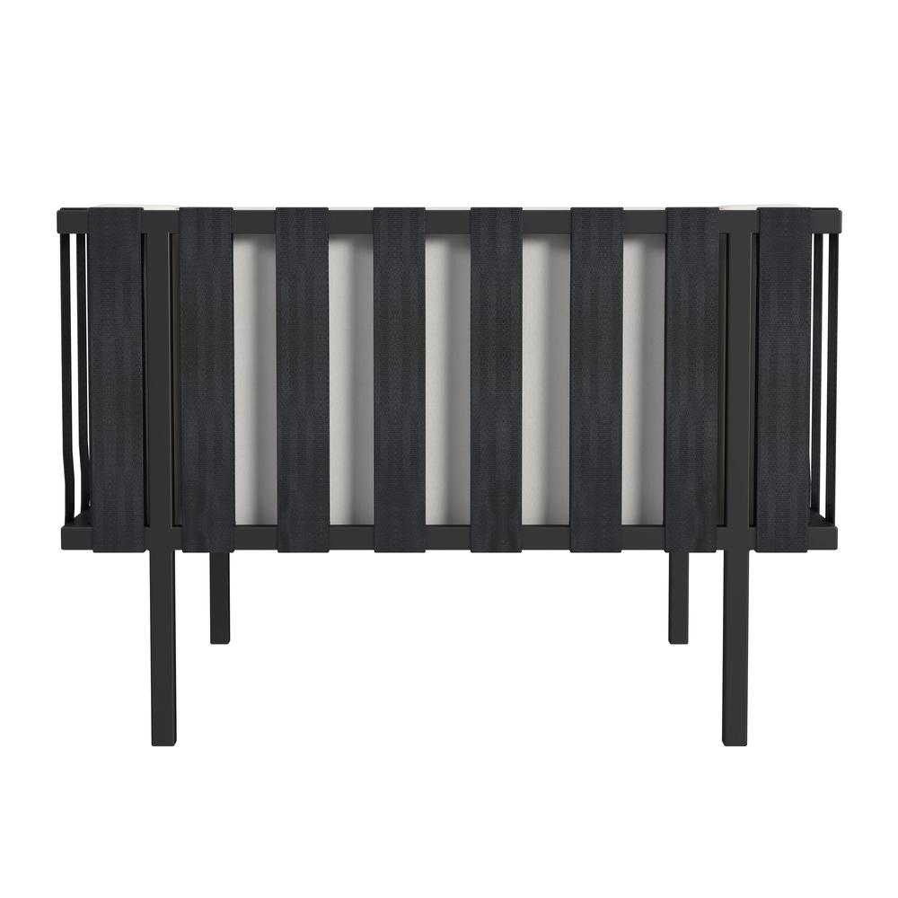 Norway Outdoor Club Chair with Cushion, Black and White