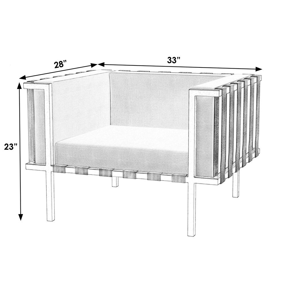Norway Outdoor Club Chair with Cushion, Black and White