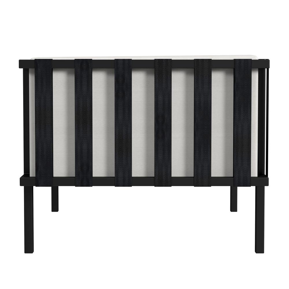Norway Outdoor Patio Sofa with Cushions, Black and White