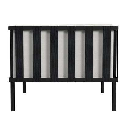 Norway Outdoor Patio Sofa with Cushions, Black and White