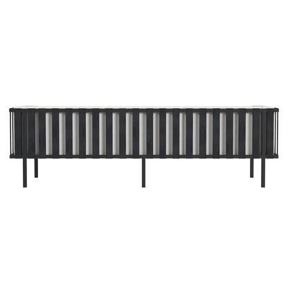 Norway Outdoor Patio Sofa with Cushions, Black and White