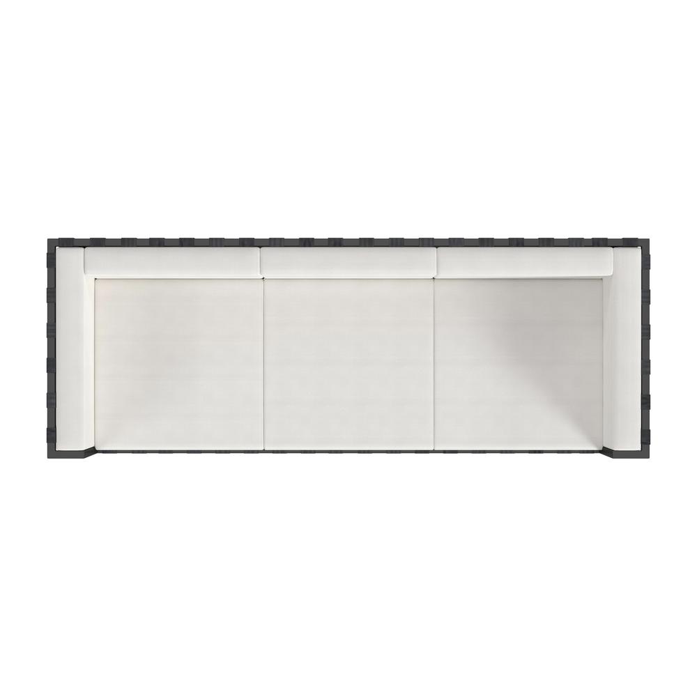 Norway Outdoor Patio Sofa with Cushions, Black and White