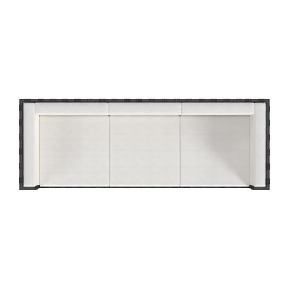 Norway Outdoor Patio Sofa with Cushions, Black and White