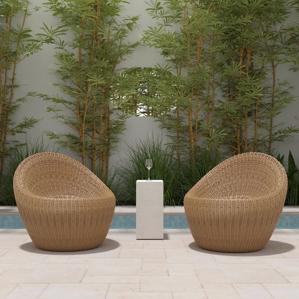 Delmar Rattan Outdoor Nest Chair, Natural