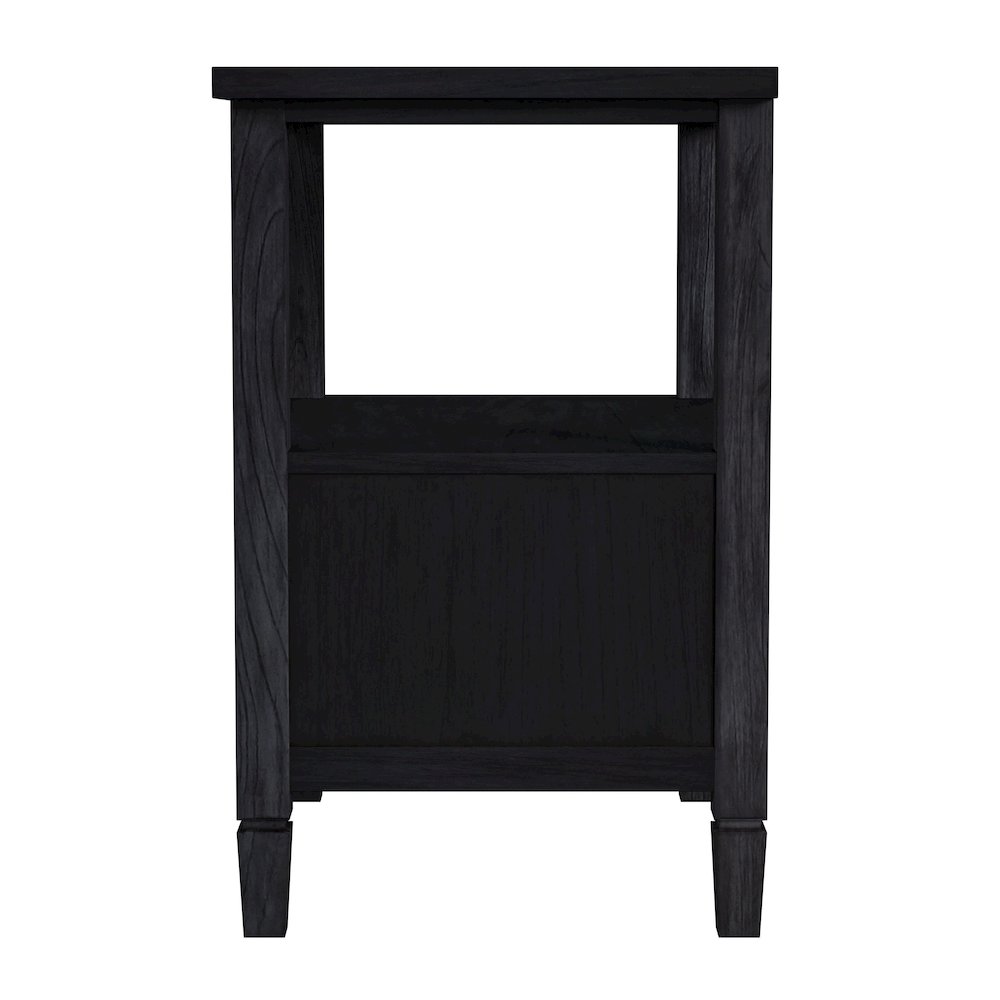 Flagstaff 1-Drawer Cane Nightstand, Black