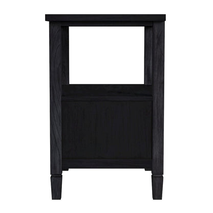 Flagstaff 1-Drawer Cane Nightstand, Black